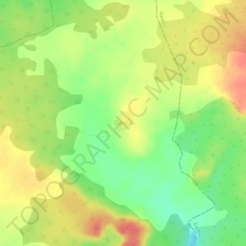 Carte topographique Deora, altitude, relief