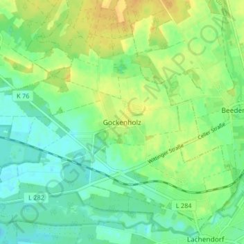 Carte topographique Gockenholz, altitude, relief