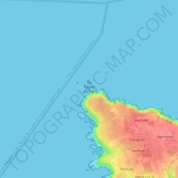 Carte topographique Pointe du Van, altitude, relief