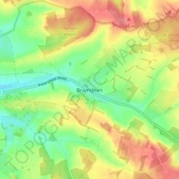 Carte topographique Bramdean, altitude, relief