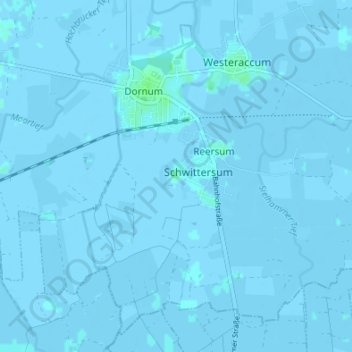 Carte topographique Resterhafe, altitude, relief