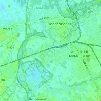 Carte topographique Boonwijk, altitude, relief