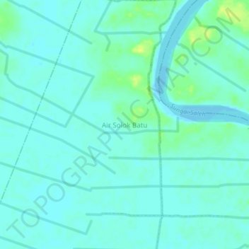Carte topographique Air Solok Batu, altitude, relief