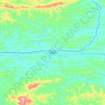 Carte topographique Kapit, altitude, relief