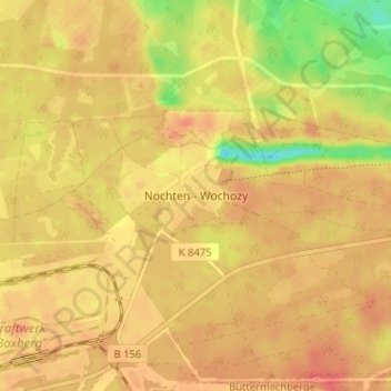 Carte topographique Nochten, altitude, relief