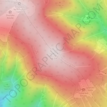 Carte topographique Fuchsberg, altitude, relief
