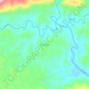 Carte topographique Cibadak, altitude, relief