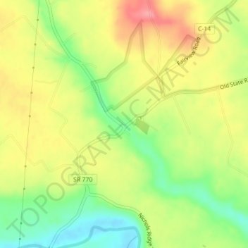 Carte topographique Tranquility, altitude, relief