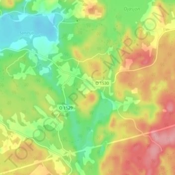 Carte topographique Broken, altitude, relief