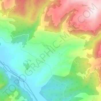 Carte topographique Terke, altitude, relief