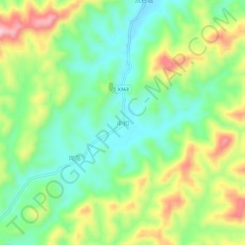 Carte topographique 中和, altitude, relief