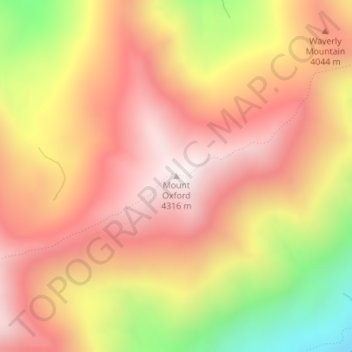 Carte topographique Mount Oxford, altitude, relief