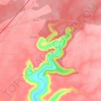 Carte topographique Fuentes de la Alcarria, altitude, relief