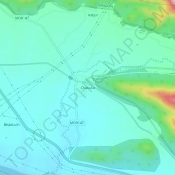 Carte topographique Chakulia, altitude, relief