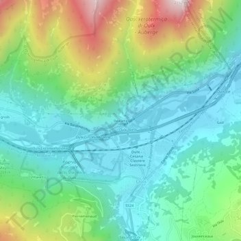 Carte topographique Beaume, altitude, relief