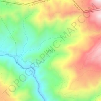 Carte topographique Cankara, altitude, relief
