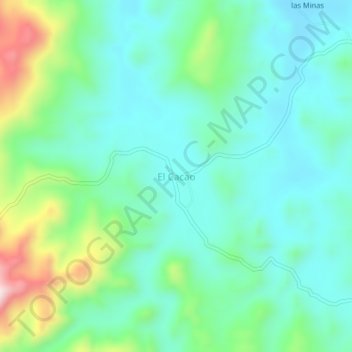 Carte topographique El Cacao, altitude, relief