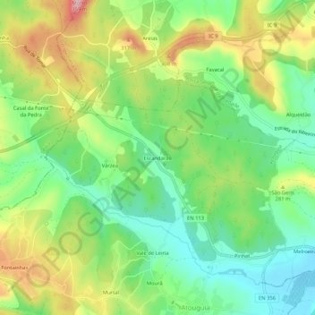 Carte topographique Escandarão, altitude, relief