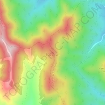 Carte topographique Pico Agudo, altitude, relief