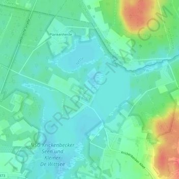 Carte topographique Krickenbeck, altitude, relief