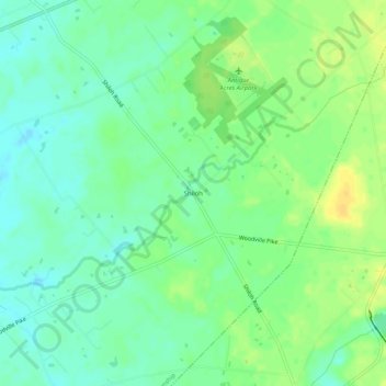 Carte topographique Shiloh, altitude, relief