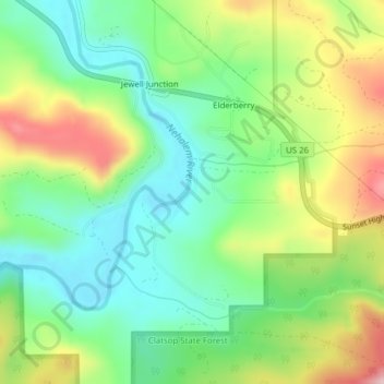 Carte topographique Mishawaka, altitude, relief