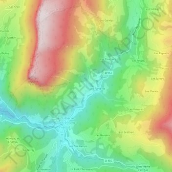 Carte topographique La Fracette, altitude, relief