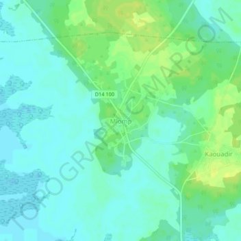 Carte topographique Mlomp, altitude, relief
