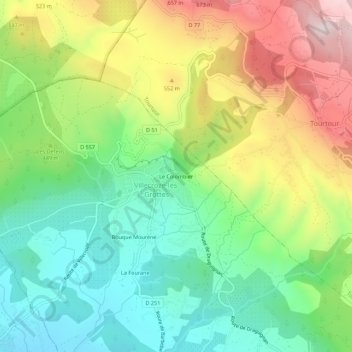 Carte topographique Le Colombier, altitude, relief