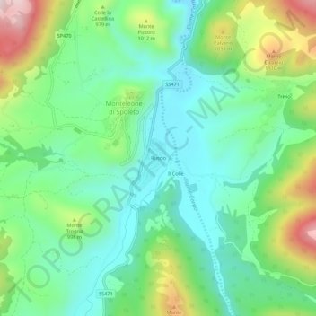 Carte topographique Ruscio, altitude, relief
