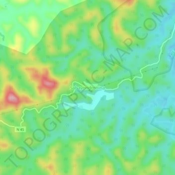 Carte topographique Sahavondronina, altitude, relief