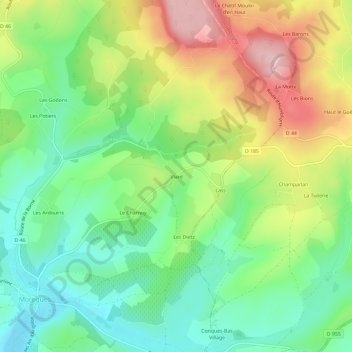 Carte topographique Viard, altitude, relief