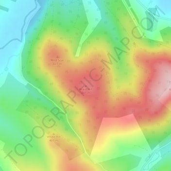 Carte topographique Braid Hill, altitude, relief