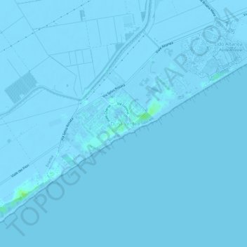 Carte topographique Duna Verde, altitude, relief