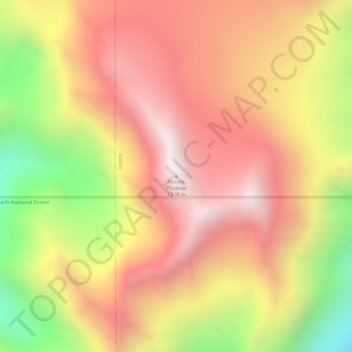 Carte topographique Mount Thomas, altitude, relief