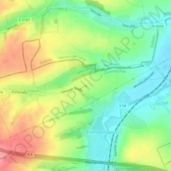 Carte topographique Steinberg, altitude, relief