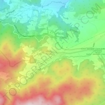 Carte topographique Croce di Magara, altitude, relief