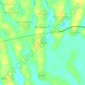 Carte topographique Bouroudou, altitude, relief