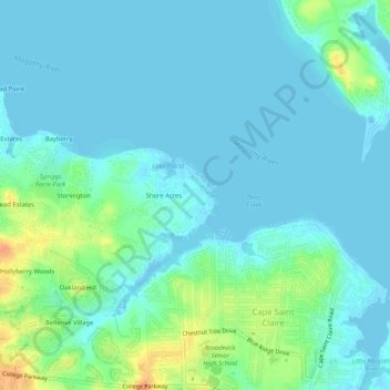Carte topographique Weatherly, altitude, relief