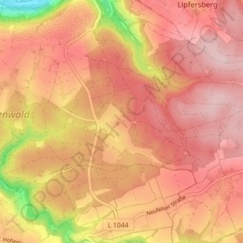 Carte topographique Waldzimmern, altitude, relief