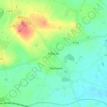 Carte topographique Killucan, altitude, relief