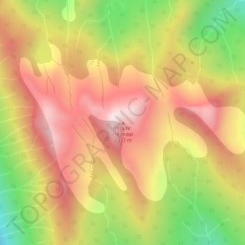 Carte topographique Mount Heimdal, altitude, relief