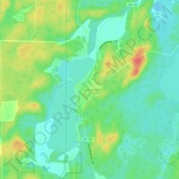 Carte topographique Long Lake, altitude, relief