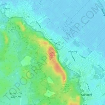 Carte topographique Catrijper Nok, altitude, relief