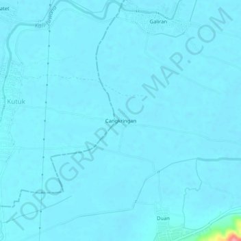 Carte topographique Cangkringan, altitude, relief
