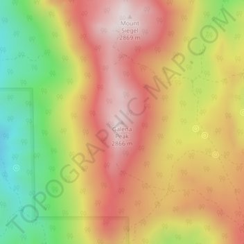 Carte topographique Galena Peak, altitude, relief