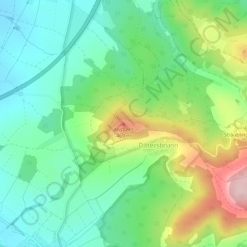 Carte topographique Ansberg, altitude, relief