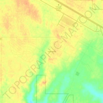 Carte topographique Saint Marie, altitude, relief