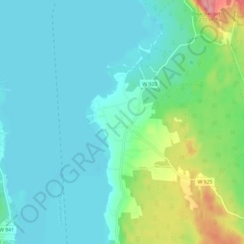 Carte topographique Hjortnäs, altitude, relief