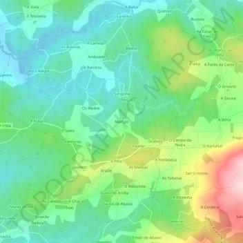Carte topographique Marfulo, altitude, relief